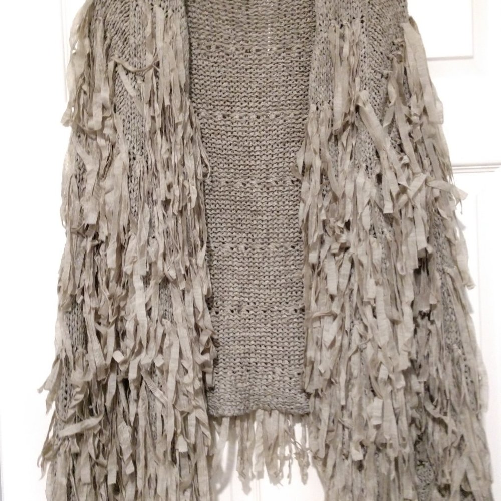 Elan supercool fringed cardigan jacket size M